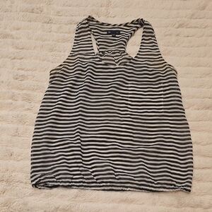GAP Striped Racerback Tank Top - Black & White